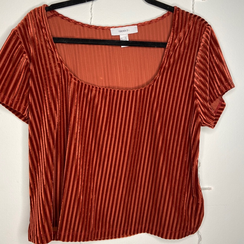 3 FOR $15 - Velvet Ribbed Crop Top